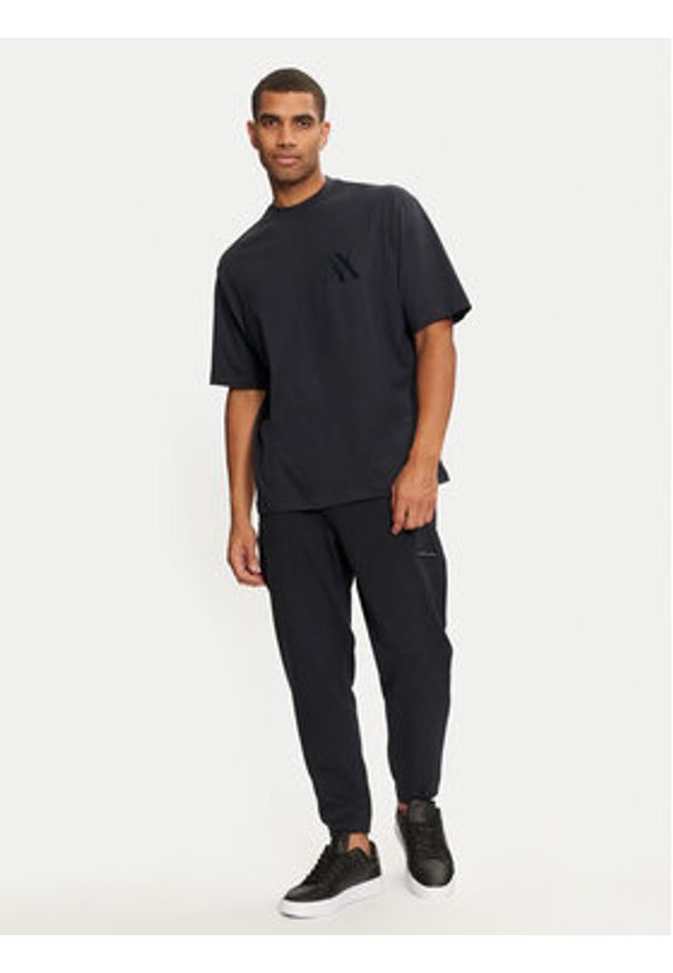 Armani Exchange T-Shirt 6DZMJF ZJLFZ 1510 Granatowy Regular Fit. Kolor: niebieski. Materiał: bawełna