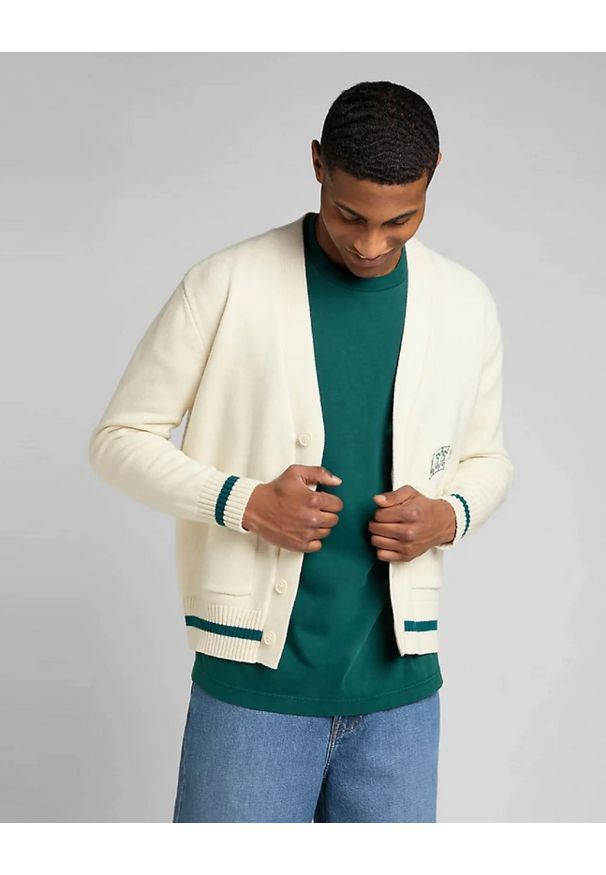Lee - MESKI SWETER LEE SEASONAL CARDIGAN ECRU 112322650