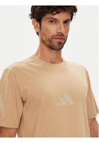 Adidas - adidas T-Shirt Z.N.E. JW4737 Beżowy Regular Fit. Kolor: beżowy. Materiał: bawełna #5