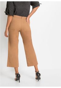 Spodnie culotte bonprix beżowy. Kolor: beżowy. Styl: elegancki #6