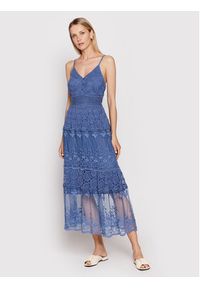 Iconique Sukienka letnia Clotilde IC22 058 Niebieski Regular Fit. Kolor: niebieski. Materiał: bawełna. Sezon: lato #4