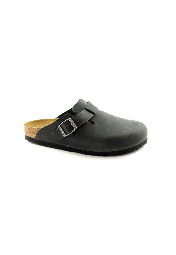 Buty do chodzenia męskie Birkenstock Boston. Zapięcie: bez zapięcia. Kolor: czarny. Materiał: materiał, syntetyk. Szerokość cholewki: normalna. Sport: turystyka piesza
