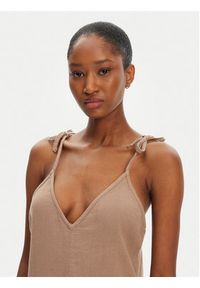 Roxy Kombinezon Sunrise And Sunset ERJX603456 Brązowy Regular Fit. Kolor: brązowy. Materiał: bawełna