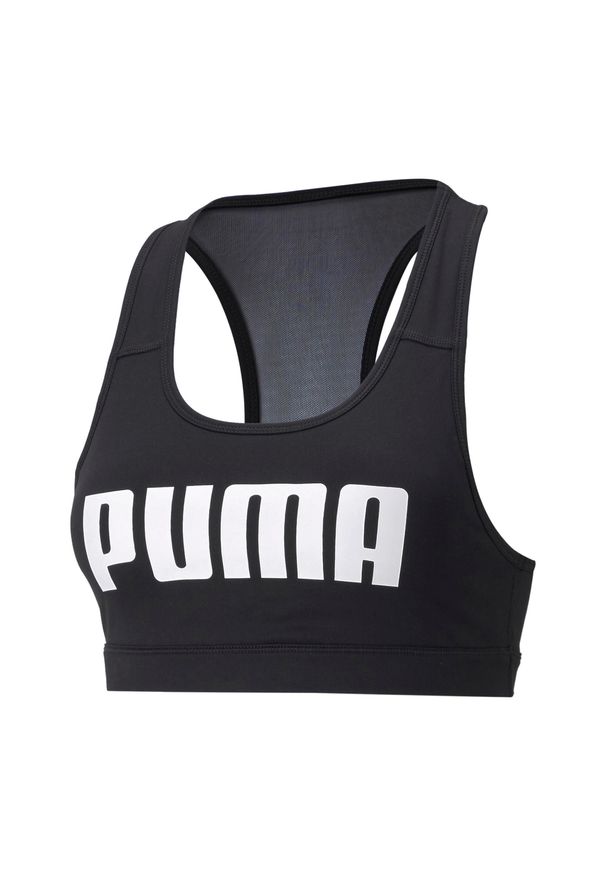 Puma - Stanik fitness cardio PUMA Mid Impact 4Keeps Graphic PM. Kolor: czarny. Sport: fitness