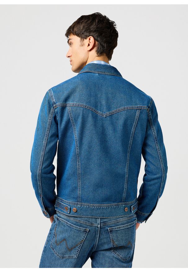 Wrangler - MESKA KURTKA JEANSOWA WRANGLER CLASSIC JACKET STONEWASH 112362737. Materiał: jeans