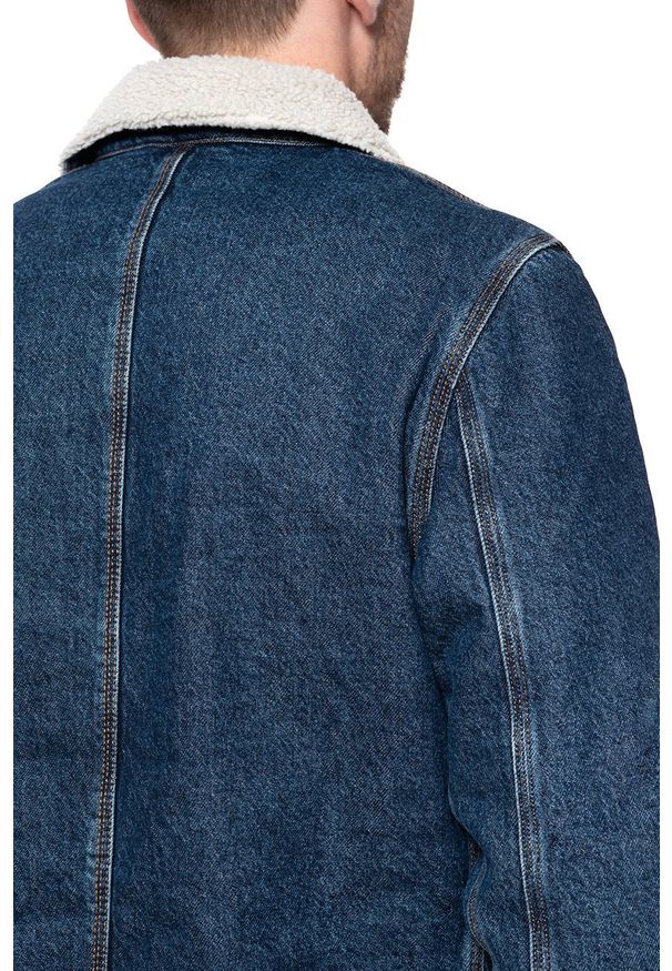 Lee - KURTKA ZIMOWA LEE LONG LOCO SHERPA DARK WORN L88KRDEP 112123740. Materiał: jeans, materiał. Sezon: zima
