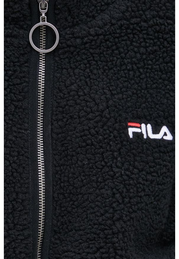 Fila Kurtka damska kolor czarny przejściowa. Okazja: na co dzień. Kolor: czarny. Materiał: tkanina. Wzór: gładki. Styl: casual