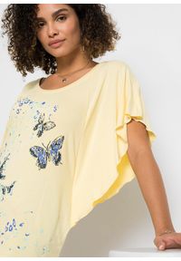 bonprix - Shirt. Kolor: żółty. Długość: krótkie. Wzór: gładki, nadruk. Styl: elegancki #3