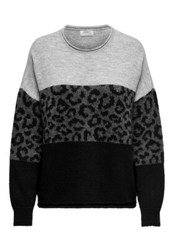 only - ONLY Sweter Jade 15294969 Szary Regular Fit. Kolor: szary. Materiał: syntetyk