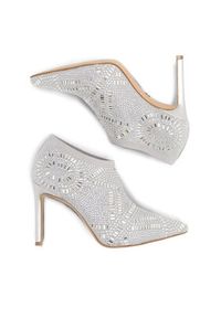 Nine West Półbuty MAJDY FF-1717 Srebrny. Kolor: srebrny. Materiał: materiał #4