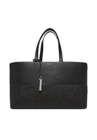 Calvin Klein Torebka Ck Mixmedia Shopper_Raffia K60K613167 Czarny. Kolor: czarny. Materiał: skórzane #2