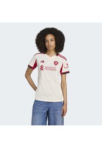 Adidas - Koszulka Liverpool FC 25/26 Away Jersey. Kolor: biały. Materiał: jersey. Sport: piłka nożna