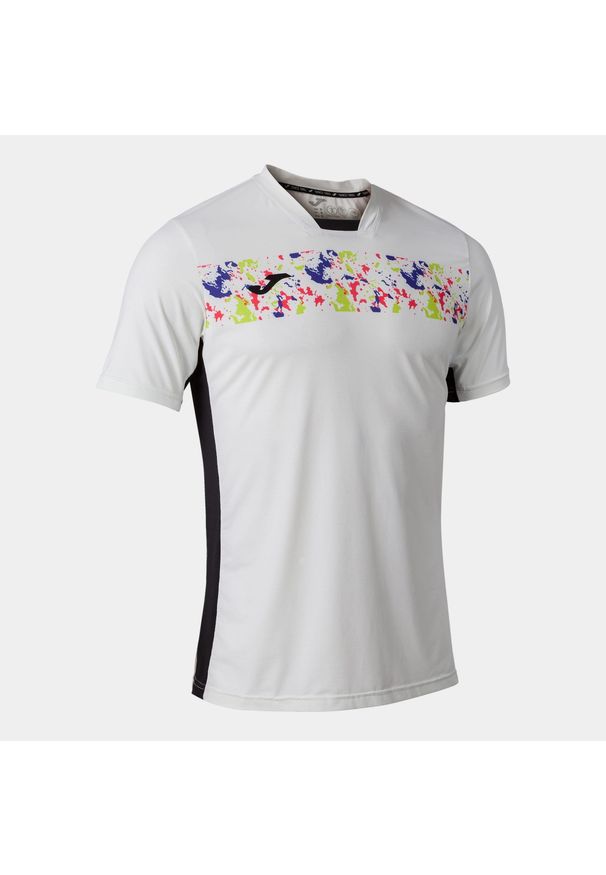 Koszulka do tenisa z krótkim rękawem męska Joma CHALLENGE SHORT SLEEVE. Kolor: biały, wielokolorowy. Długość rękawa: krótki rękaw. Długość: krótkie. Sport: tenis