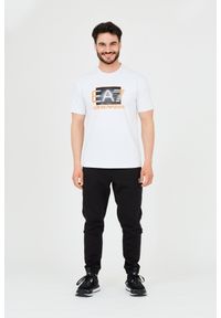 EA7 Emporio Armani - EA7 Męski biały t-shirt z holograficznym logo, Rozmiar XL. Kolor: biały #5