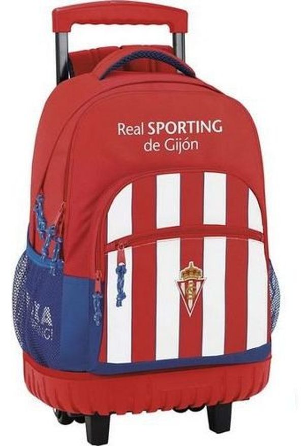 Real Sporting de Gijon Torba szkolna z kółkami Compact Real Sporting de Gijón Biały Czerwony. Kolor: biały, czerwony, wielokolorowy