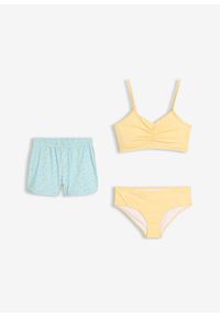 bonprix - Bikini z figami i spodenkami kąpielowymi (3 części). Kolor: żółty #2