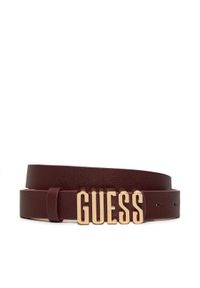 Guess Pasek Damski BW9114 P4225 Bordowy. Kolor: czerwony. Materiał: skóra