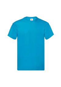 FRUIT OF THE LOOM - Oryginalna Bawełniana Koszulka Unisex Dla Dorosłych. Kolor: niebieski. Materiał: bawełna. Sport: turystyka piesza