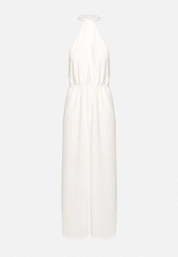 Born2be - Biały Kombinezon o Taliowanym Kroju Bez Rękawów Rivassina. Kolor: biały. Długość rękawa: bez rękawów. Długość: długie