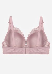 Renee - Fioletowy Biustonosz Ozdobiony Koronką i Kokardkami Sellene. Kolor: fioletowy. Materiał: koronka. Wzór: koronka, aplikacja #8