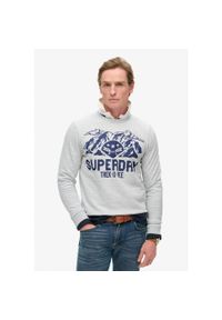 Kurtka puchowa Superdry Lo-fi Outdoors Graphic Crew. Kolor: szary. Materiał: puch