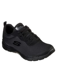 skechers - Buty do chodzenia damskie Skechers Flex Appeal 30. Zapięcie: sznurówki. Kolor: czarny. Materiał: syntetyk, tkanina, materiał. Szerokość cholewki: normalna. Sport: turystyka piesza