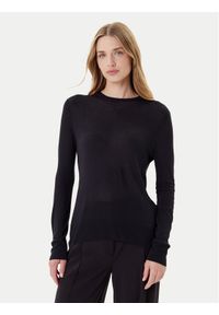 Calvin Klein Sweter LV044C339G Czarny Regular Fit. Kolor: czarny. Materiał: wiskoza