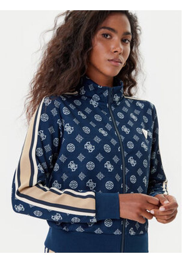 Guess Bluza V5YQ07 K0282 Granatowy Regular Fit. Kolor: niebieski. Materiał: syntetyk