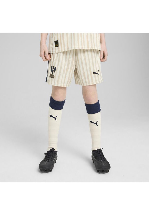 Puma - Młodzieżowe szorty KIDSUPER × AL-HILAL SFC PUMA Alpine Snow Club Navy White Blue. Kolor: niebieski, wielokolorowy, biały. Sezon: lato. Sport: piłka nożna