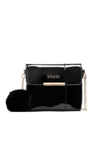 Kazar - Czarna torebka damska. Kolor: czarny. Materiał: lakierowane, skórzane. Styl: elegancki #1