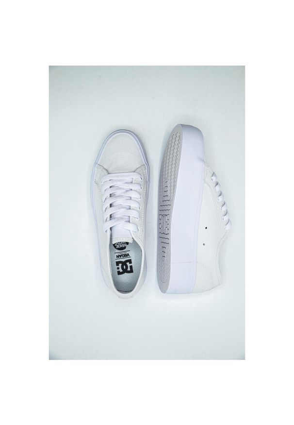 Trampki DC Shoes cu platforma Manual Platform, Kobiety. Kolor: biały. Materiał: materiał. Obcas: na platformie. Sport: skateboard