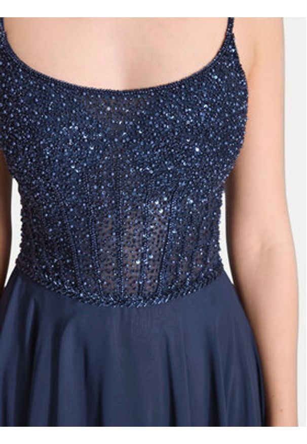 Hey Kyla Sukienka wieczorowa 5AK023HK Granatowy Regular Fit. Kolor: niebieski. Materiał: syntetyk. Styl: wizytowy