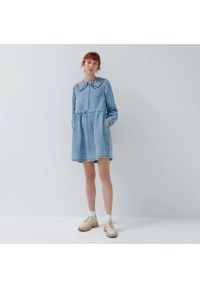 House - Jeansowa sukienka babydoll - Granatowy. Kolor: niebieski #1
