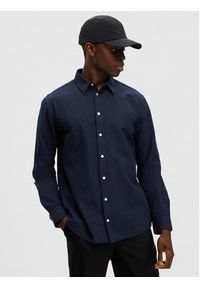 Selected Homme Koszula 16079052 Granatowy Regular Fit. Kolor: niebieski. Materiał: bawełna #4