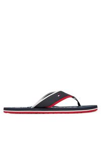 TOMMY HILFIGER - Tommy Hilfiger Japonki Tumble Beach Sandal FM0FM05710 Granatowy. Kolor: niebieski. Materiał: skóra #4