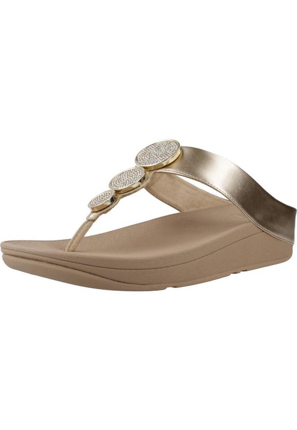Flip*Flop - Sandały Fitflop Model Halo Bead Circle Kolor Beżowy. Kolor: beżowy. Materiał: tkanina, syntetyk