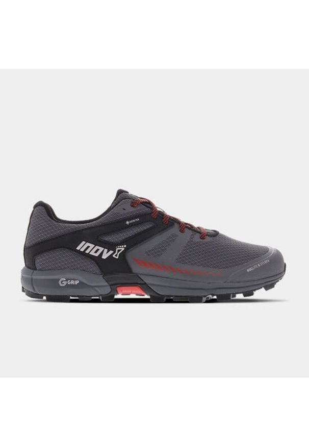 Buty do biegania męskie, Inov-8 Roclite G 315 GTX. Kolor: czarny, szary, wielokolorowy, czerwony. Materiał: guma, syntetyk, materiał. Sport: bieganie