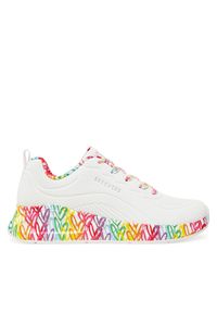 skechers - Skechers Sneakersy 177976/WMLT Biały. Kolor: biały. Materiał: skóra