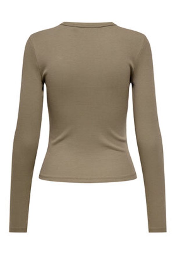 only - ONLY Bluzka Val 15371305 Brązowy Regular Fit. Kolor: brązowy. Materiał: bawełna
