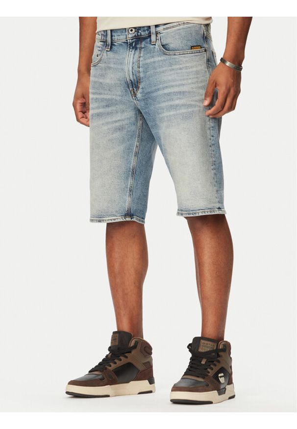 G-Star RAW - G-Star Raw Szorty jeansowe Mosa D24430-E205 Niebieski Regular Fit. Kolor: niebieski. Materiał: bawełna