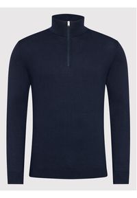 Selected Homme Sweter Berg 16074687 Granatowy Regular Fit. Kolor: niebieski. Materiał: bawełna