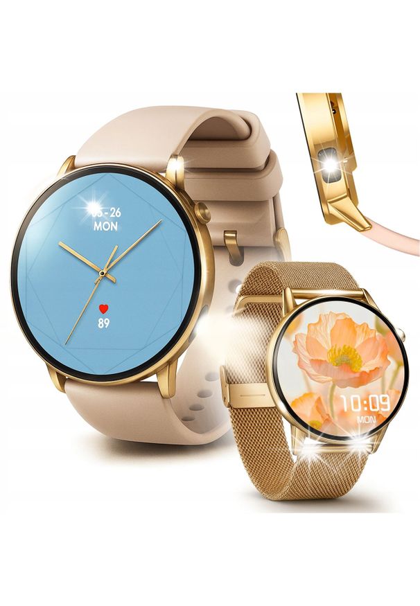 Smartwatch JG Smart Smartwatch Damski Amoled Rozmowy Menu Polski - Zdrowie Sport Chat GPT Złoty. Rodzaj zegarka: smartwatch. Kolor: złoty. Styl: sportowy