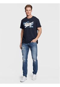 Pepe Jeans T-Shirt Rederick PM508685 Granatowy Regular Fit. Kolor: niebieski. Materiał: bawełna