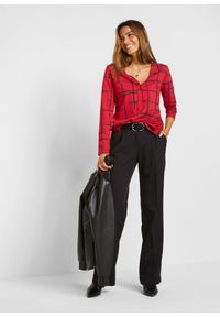 bonprix - Długi shirt. Kolor: czerwony. Długość: długie. Styl: elegancki, klasyczny #2