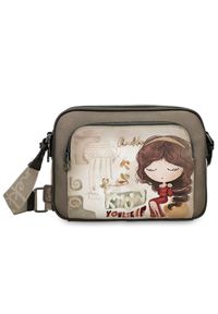 Torebka damska Anekke, mała zapinana na zamek z regulowanym paskiem na ramię, multikolor, 42703-516. Kolor: brązowy. Wzór: aplikacja, haft. Dodatki: z haftem. Materiał: zdobione. Styl: casual, elegancki. Rodzaj torebki: na ramię #1