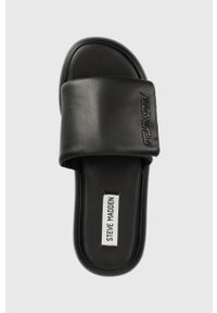 Steve Madden klapki Swoosh damskie kolor czarny na platformie SM11002446. Kolor: czarny. Materiał: guma. Obcas: na platformie #3