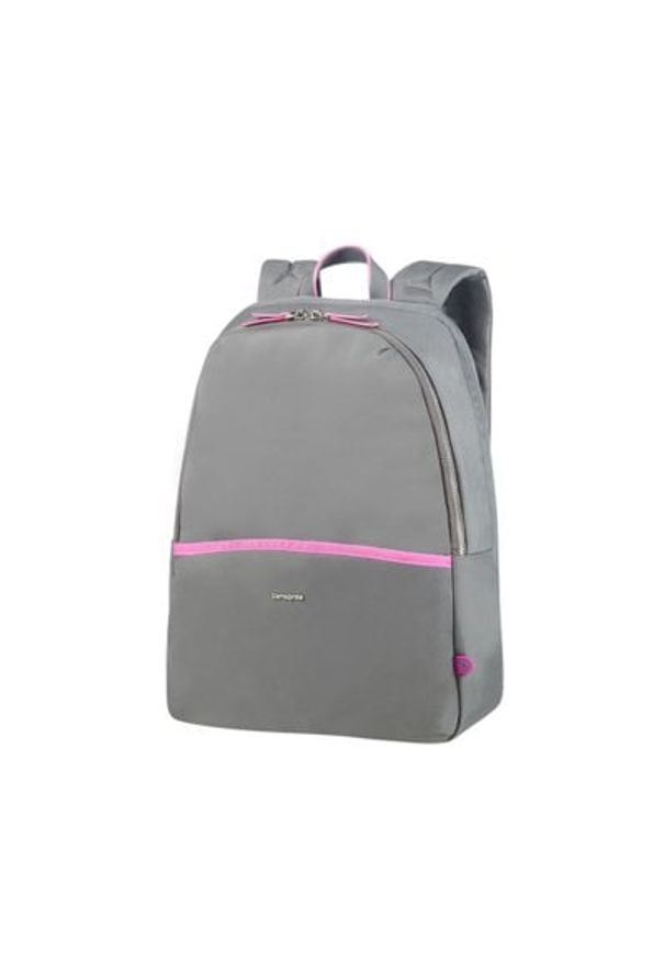 Samsonite - Plecak na laptopa SAMSONITE Nefti 14.1 cali Szaro-różowy. Kolor: wielokolorowy, szary, różowy. Wzór: kolorowy. Styl: biznesowy