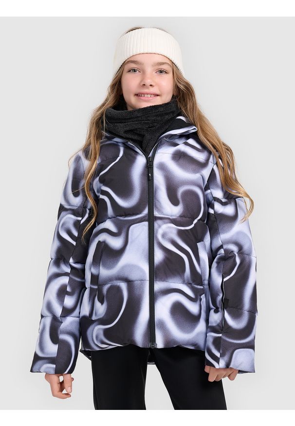 4f - 4F Kurtka narciarska membrana 5000 dziewczęca - multikolor 122 (6-7 lat). Kolor: wielokolorowy. Materiał: poliester, materiał. Sezon: lato