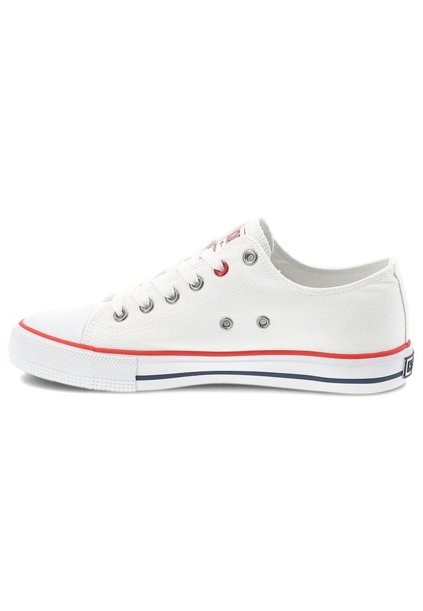 Big-Star - Białe Trampki Big Star Sportowe Obuwie Damskie. Zapięcie: sznurówki. Kolor: biały. Materiał: guma, materiał. Styl: sportowy