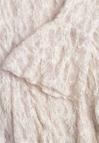 Born2be - Beżowa Sukienka Koronkowa z Rozkloszowanymi Rękawami Cinatea. Okazja: na co dzień. Typ kołnierza: kokarda. Kolor: beżowy. Materiał: koronka. Typ sukienki: proste. Styl: casual #5